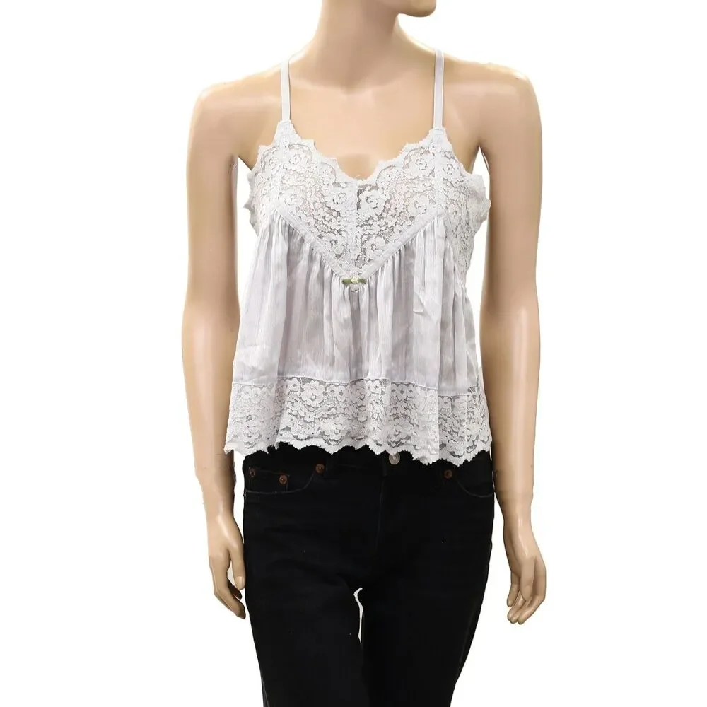 Intimately Free People Fiona Satin Printed Cami Tank Top Sleeveless XS 289535